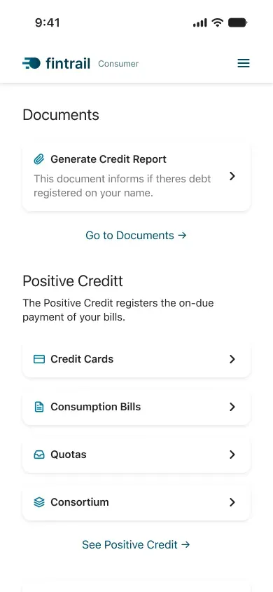 Fintrail mobile UI: outstanding items